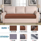 H.VERSAILTEX Super Stretch Individual Seat Cushion Covers Sofa Covers Couch Cushion Covers Slipcover Sets Thick Jacquard Textured Twill Fabric (1 Piece Sofa Cushion Cover, Caramel)