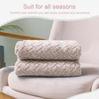 Exclusivo Mezcla Fleece Throw Blanket for Couch and Bed, 50x70 Inches Soft Cozy Jacquard Flannel Blankets, Lightweight Fuzzy Plush Warm Throws for Women,Camel