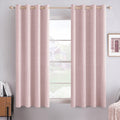 MIULEE 100% Blackout Linen Curtains for Bedroom 52x54 Inches Pink