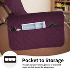Easy-Going Reversible Couch Cover, Oversized Recliner, Wine/Beige