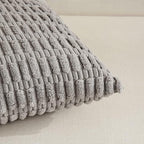 Fancy Homi 4 Packs Grey Decorative Throw Pillow Covers 20x20 Inch for Living Room Couch Bed Sofa, Modern Farmhouse Boho Home Decor, Soft Plush Corduroy Gray Square Cute Accent Cushion Case 50x50 cm