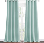 NICETOWN Aqua Blue Blackout Curtains 102" Long for Office, Dining Room, Guest Room, 55" Wide by 102" Long, 2 Pieces, Sound Reducing Heat and Cold Block Curtain Panels for Modern Room Decorative