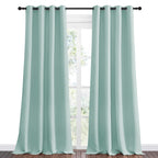 NICETOWN Aqua Blue Blackout Curtains 90" Long for Office, Dining Room, Guest Room, Sound Reducing Heat and Cold Block Curtain Panels for Modern Room Decorative (55" Wide by 90" Long, 2 Pieces)