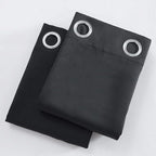 LEMOMO Black Blackout Curtains 52 x 63 Inch Length/Set of 2 Curtain Panels/Thermal Insulated Room Darkening Curtains for Bedroom and Living Room