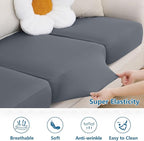 hyha Milk Silk Couch Cushion Covers, Soft Magic Sofa Covers Washable for Cushion Couch, Stretch Sectional Outdoor Cushion Covers for Patio Furniture with Elastic Bottom(Small, Dark Gray)