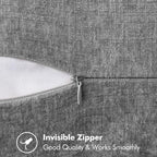 MIULEE Decorative Euro Sham Pillow Covers 24x24 Inch Dark Gray 2 Pack