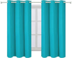 LEMOMO Teal Blackout Curtains 34 x 54 Inch Length/Set of 2 Curtain Panels/Thermal Insulated Room Darkening Blackout Curtains for Bedroom