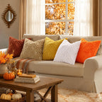 decorUhome Faux Fur Plush Soft Rust Throw Pillow Covers 16x16 Set of 2