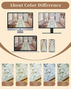 Madane Runner Rug 2x8, Washable Hallway Runner Rugs, Non-Slip Low-Pile Soft Kitchen Rug Runner Laundry Room Rug, Vintage Throw Entry Foyer Mat for Entrance Living Room (Green/Ivory, 2 x 8)