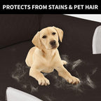 Easy-Going Reversible Chaise Lounge Couch Cover Water Resistant Sofa Cover Sectional L Shaped Sofa Slipcover with Adjustable Straps Furniture Protector for Dogs (115X34 in, Chocolate/Chocolate)