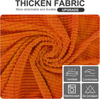 U-NICE HOME Stretch Futon Cover Armless Bed Slipcover - Soft Jacquard Fabric Washable for Pet Friendly, Orange