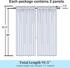 Simplebrand Black Sheer Curtains 90 Inches Long, Light Filtering Rod Pocket Solid Color Window Sheer Curtain Panels, Elegant Curtains & Drapes for Living Room, Bedroom 2 Panels (Black, 59" W x 90" L)