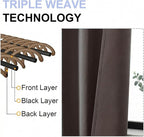 Simplebrand Ava Chocolate Short Blackout Curtains for Bedroom 45 Inches Long 2 Panels Set, Solid Thermal Insulated, Energy Saving Window Treatment Curtains Blackout Drapes, W40 x L45 Inch, Chocolate