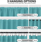 Deconovo Blackout Curtains, Thermal Insulated, W52 x L95 2 Panels, Back Tab, Machine Washable, Room-Darkening Drapes for Bedroom/Living Room Teal