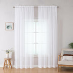 OWENIE White Sheer Curtains 78 inches Long 2 Panels Set, Sheer White Curtains for Living Room/Bedroom, Rod Pocket Voile Sheer Panel Drapes, 2pcs, Each 42" W x 78" L