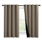 NICETOWN 100% Blackout Curtains with Black Liners, Thermal Insulated Full Blackout 2-Layer Lined Drapes, Noise Cancellation Window Draperies for Dining Room (Taupe, 2 Panels, 55-inch W by 57-inch L)