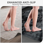 Shag Area Rugs for Bedroom Living Room,6X9 Ultra Soft Fluffy Area Rugs for Dorm, Indoor Carpet Nursery Rugs for Kids Room Home Decor, Black Grey