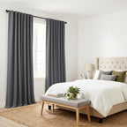 PONY DANCE Blackout Curtains 84 inches Long 2 Panels Set - Thermal Insulated Back Tab/Rod Pocket Drapes for Bedroom and Living Room, 52 Inches Wide, Gray