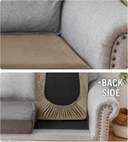 Couch Cover Stretch Velvet Sofa Cushion Cover 1-Piece - Elastic Washable Slipcover for Seat or Backrest, Couch Seat Covers for Sofas (Leather Brown)