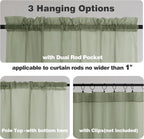Chyhomenyc Extra Long Sage Green Sheer Curtains 108 Inches Long 2 Panels, Light Filtering Green Curtains for Living Room, Soft Gentle Voile Rod Pocket Bedroom Window Drapes, 59Wx108L Inch, 9FT, 2PCS