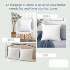 LANE LINEN Throw Pillow Insert - Pack of 2 16x16 Pillow Inserts for Decorative Pillow Covers, Throw Pillows Insert for Couch - White