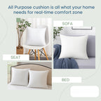 LANE LINEN 12x20 Pillow Insert - Pack of 2 White Decorative Pillows for Sofa Bed, Fluffy Pillow Inserts for Cushion Covers, Bed, Couch Pillows for Living Room