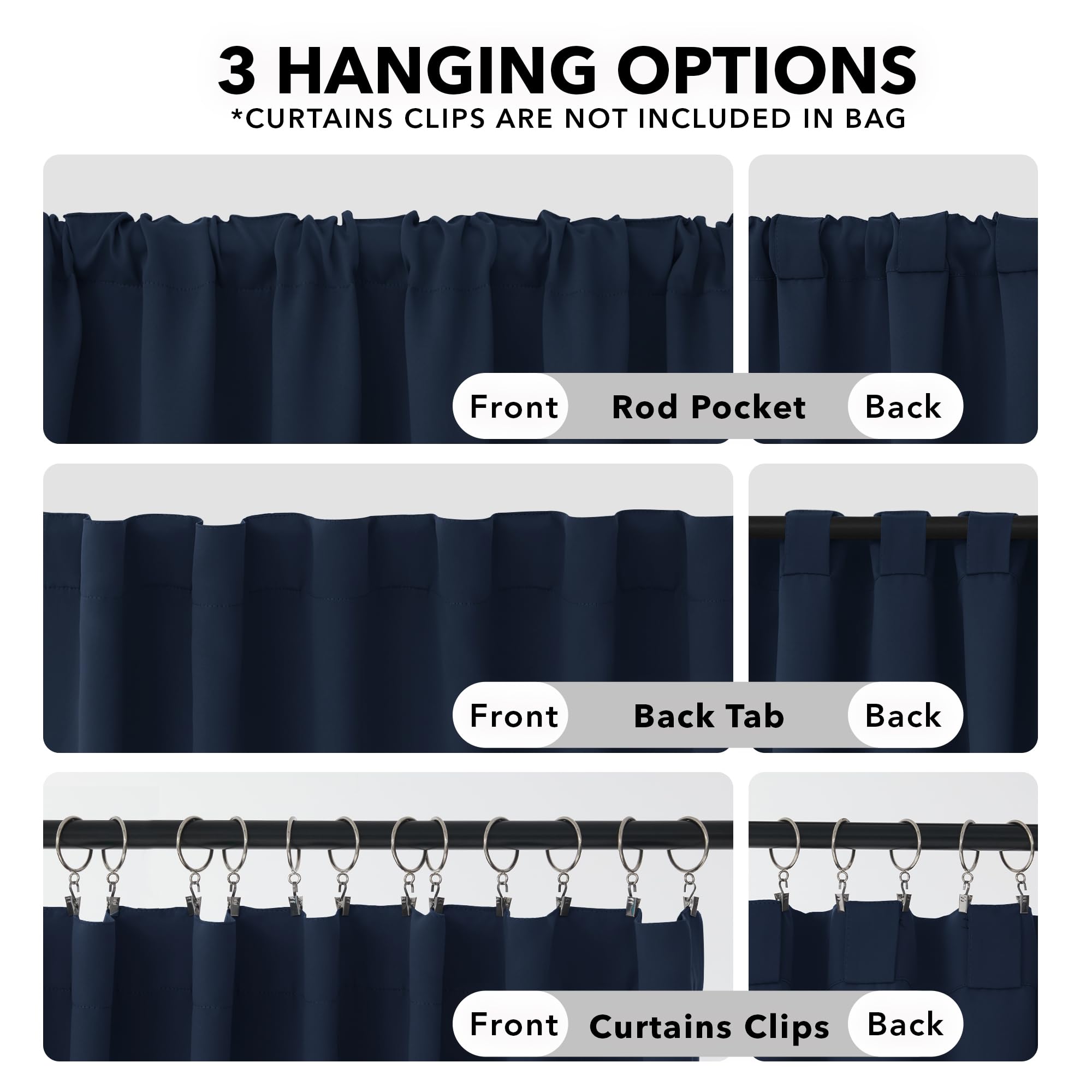 Deconovo Blackout Curtains for Bedroom, Living Room Curtains 84 Inches Long