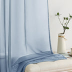 MIULEE Dusty Blue Sheer Curtains 54 X 90 Inches, 2 Panels