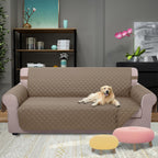 U-NICE HOME 4 Seater Sofa Cover 91''Large Couch Cover, Taupe/Taupe