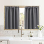 RYB HOME RV Curtains for Camper Windows, Mini Small Thermal Insulated Sunlight Heat Blocking Blackout Privacy Portable Curtains for Travel Trailer, Width 34 by Length 24, Grey, 2 Panels
