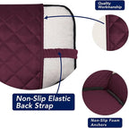 PureFit Reversible Quilted Sofa Cover, Water Resistant Slipcover Furniture Protector, Washable Couch Cover with Non Slip and Elastic Straps for Kids, Dogs, Pets (Oversized Loveseat, Wine/Beige)