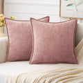 MIULEE Decorative Couch Throw Pillow Covers 20x20 Inch Blush Pink 2 Pack