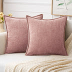 MIULEE Decorative Couch Throw Pillow Covers 20x20 Inch Blush Pink 2 Pack