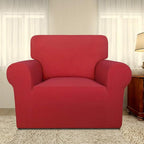 PureFit Super Stretch Chair Sofa Slipcover – Spandex Non Slip Soft Couch Sofa Cover, Washable Furniture Protector with Non Skid Foam and Elastic Bottom for Kids, Pets （Chair, Red）