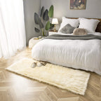 Ashler faux fur rug, Fluffy Shaggy Area Rug Ultra Soft 2.2 x 6 Feet Rectangle Fur Rug, Yellow Fuzzy Rug Machine Washable Shag Rug, Nursery Decor Throw Rugs for Bedroom, kids room, Living Room