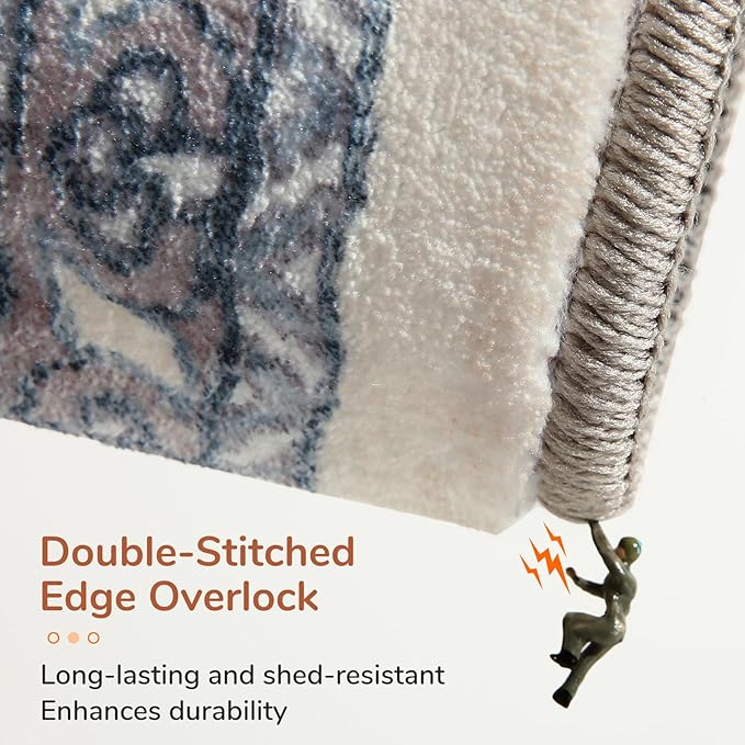 OPPODREAM Soft 6x9 Area Rugs, Washable Rug 6x9 with Non Slip Backing, Faux Cashmere Low-Pile 6 x 9 Carpet, Black & Red