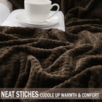 Exclusivo Mezcla Soft Waffle Fleece Bed Blanket King Size, Coffee