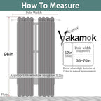 Yakamok Room Darkening Curtains 52x96 inch Length Stone Blue-Living Room