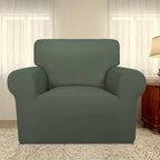 PureFit Super Stretch Chair Sofa Slipcover – Spandex Non Slip Soft Couch Sofa Cover, Washable Furniture Protector with Non Skid Foam and Elastic Bottom for Kids, Pets （Chair, Grayish Green）