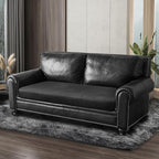 Leather Look Couch Cushion Covers Sofa Seat Slipcovers Sets Couches Furniture Protector for Sectional Armchair Loveseat Pets Kids Stretch Spandex Fabric (1 Cushion Loveseat, Dark Grey)