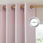 NICETOWN Blush Pink Linen Curtains for Kitchen, Thick Flax Small Window Treatments Semi Sheer Privacy Assured with Light Through for Cafe/Bathroom, W42 x L72, 2 Panels