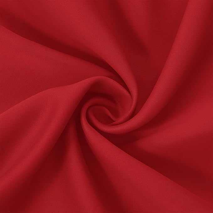 LEMOMO Blackout Curtains 52 x 84 inch/Bright Red Curtains Set of 2 Panels/Thermal Insulated Room Darkening Bedroom Curtains