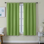 Simplebrand Ava Lime Blackout Curtains for Bedroom 63 Inch Length 2 Panels Set, Privacy Thermal Insulated Rod Pocket Door Window Curtains for Patio French Door Front Door, W40 x L63 Inch