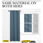 NICETOWN Blackout Curtain Panels for Bedroom, 2 Panels, W42 x L60 inches, Smoky Blue, Thermal Insulated Grommet Top Blackout Draperies and Drapes