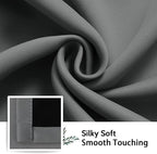 SimpleHome 100% Blackout Curtains for Bedroom,Thermal Insulated Grommet Window Drapes Room Darkening Grey Curtains for Living Room with Black Back,42 x 63 Inch,2 Panels