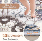 OPPODREAM Soft Area Rugs 6x9, Persian-Inspired Washable Rug, Blue & Gold