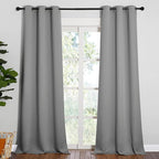 NICETOWN Thermal Insulated Blackout Curtains - Grommet Top Window Treatment Drapes for Hall (2 Panels, W42 x L95 inches, Silver Grey)