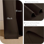 PONY DANCE Bedroom Blackout Curtains - 42 W x 72 L, Brown Window Draperies Thermal Insulated Back Tab/Rod Pocket Curtain Panels/Window Treatments Home Decoration, Double Pieces