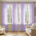 MIULEE Light Purple Sheer Curtains 84 Inches Long 4 Panels 42 x 84 Inches
