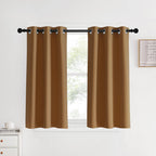 NICETOWN Window Curtains Blackout Drapes, 1 Pair, 34 by 40-inch, Gold Brown, Thermal Insulated Decorative Blackout Curtains/Draperies for Laundry